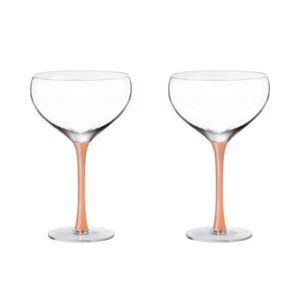 Jay Import Geneva Champagne Coupe Glasses 2 Set